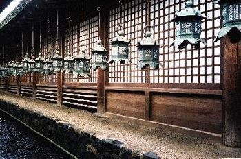 Lanterns at Kasuga Grand Shrine, Nara  (Shinto = way of the Gods.  Like the ancient Romans, Shinto are animist and believe in nature deities--VERY FEW are actually emperor worshippers!
