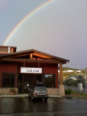 Rainbow over my friend Steve Boynton's Music Store in Steamboat Springs, CO

