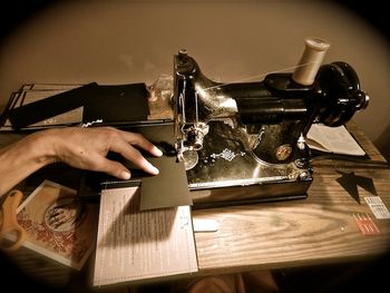 sewing the booklet on my 1949 Singer Portable Electric Sewing Machine
