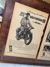 1952 Harley Davidson Double Magazine Ads on Walnut Mounting