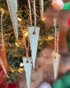 Reclaimed Wood Christmas Icicle Ornaments