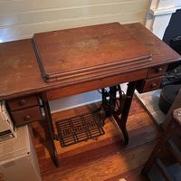 SOLD - 1938 Antique Singer Sewing Machine Table
