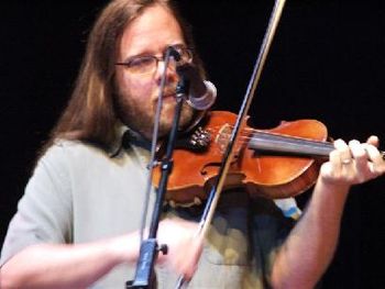 Tom Eure on fiddle at Tosco Music Party
