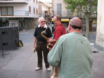 Lee Konitz, Francois Theberge, Stefan Belmondo - sound check in Sa Pobla, Spain
