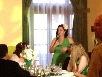 Twin sister to bride Katie, Matron of Honor, Kellie, gave a heartfelt toast
