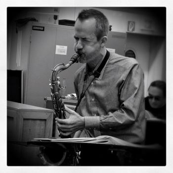 Chris Byars, Arranger 5 in Studio 5 with WDR Big Band, rehearsing the concert program "Re-Boppin'"
