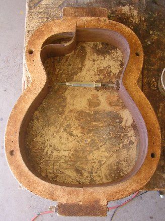 Guitar sides in mold
