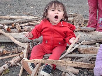 My youngest grizzly cub roaring at the beach too!
