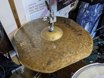 14" Custom Square Stingray Crash that I use at times as the Top Hi Hat Cymbal
