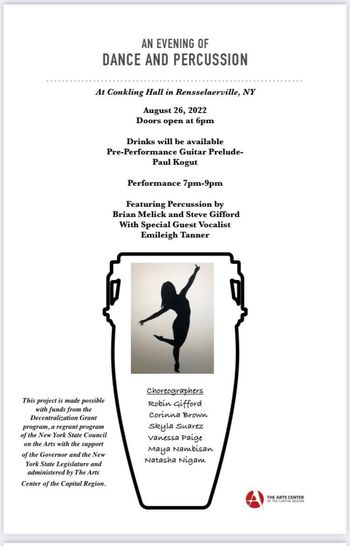 An Evening of Dance and Pecussion presented by Robin Gifford at the historic Conklin Hall, Rensselaerville, NY 1 of 10
