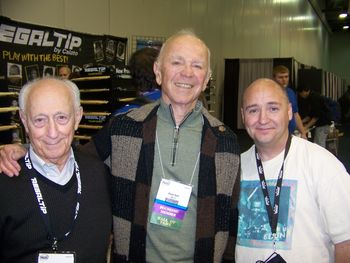 Two of the most amazing individuals who revolutionized drumming.  Joe Calato who developed the nylon tip drum stick and Remo Belli who refined the ability to mount a Mylar skin to a synthetic hoop. I
