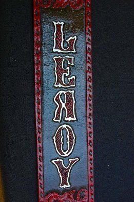 Leroy Powell's Custom tooled Leather Guitar strap
