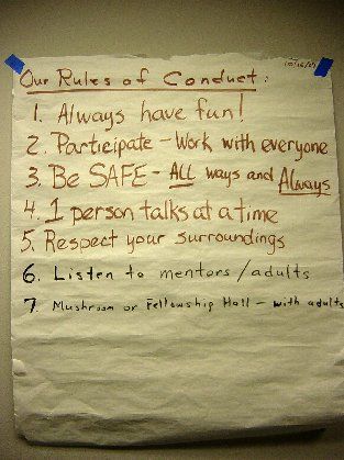 Song-CAMPers' Self-Defined Rules of Conduct
