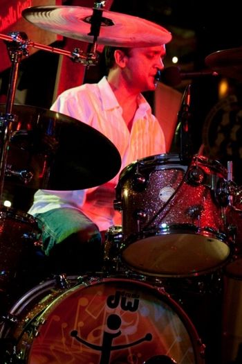 Sean on drums at launch (Al Ebanks)
