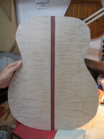 Quilted maple back with bloodwood center
