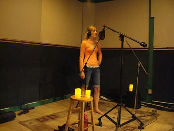 Okay, now the mic height is re-adjusted, and we're really ready to record! - Tara Hawley
