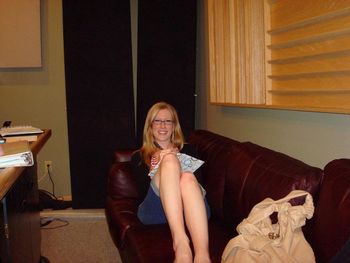 Journaling from the comfy control room couch. Nice to put my feet up for a while! - Tara Hawley
