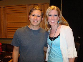 Josh Rzepka and Tara Hawley in the recording studio
