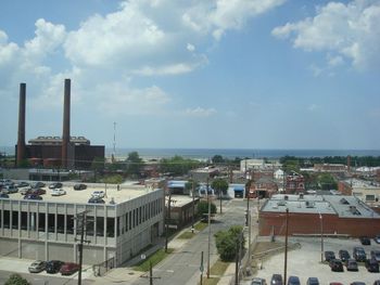 A beautiful warm and sunny afternoon in Cleveland - view of Lake Erie from the studio
