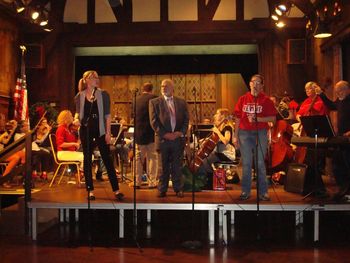 Tara Hawley, Don Disantis, and Ryann Angelotti rehearsing for The Hermit Club's annual Christmas Show - Cleveland, Ohio
