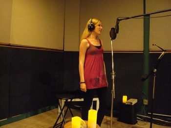 Tracking vocals - Tara Hawley
