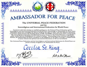 Ambassador for Peace Award 2003
