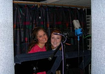 Dawn Reece and Carol Ann Turney ready to sing their vocal lines.
