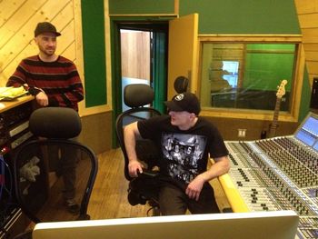 Dann Glenn11 Jeremy Hanlon with Virgil Donati in Rose Lane Studios Control Room
