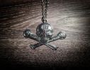 Original Skull & Cross Mics Charm Necklace 