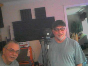 Pat Hunt and Joe Gavito, recording for album "Heartbeat Of The World"
