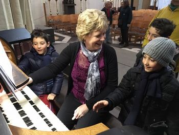 Young audience members explore the pipe organ at Sint Salvator Cathedral, Bruges, Belgium, 2016 Photo credit:  Joey Williams
