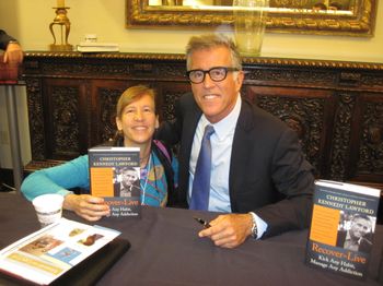 Kathy Moser with Christopher Kennedy Lawford at 2013 Collegiate Recovery Conference
