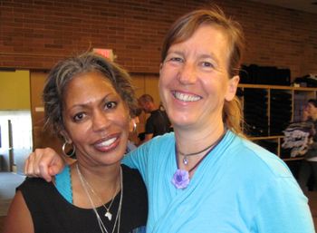 Kathy Moser with Nikki Meyers founder of Yoga for 12 Step Recovery (Y12SR)
