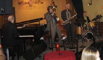 NuQuartet Plus @ Jazz Cafe - April 2008 (7): Gary Schunk, Brad, Nick Calandro (Hidden), Steve Wood, Bill Higgins
