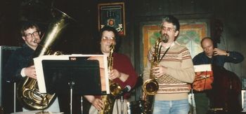 Detroit Jazz Disciples @ The Clay Pipe - Early 1986 (21): Brad, Joe Lijoi, Steve Wood, John Dana
