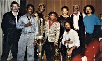 Creative Arts Collective @ DIA - January 1989 (4): Brad, Tony Holland, James Carter, Marcus Belgrave, A. Spencer Barefield, Tani Tabbal, Dr. Billy Howell, Jaribu Shahid
