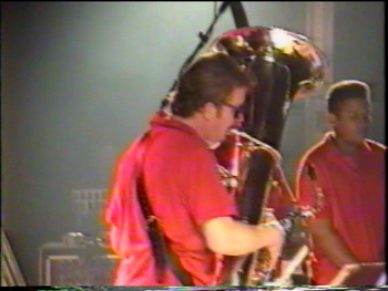 Kenn Cox Guerilla Jam Band - Moers, Germany - 1990 (16): Brad, Phil Lasley (Hidden), Phillip Cox
