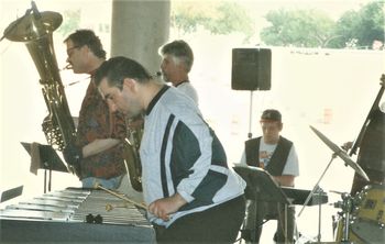 Blue Monday at Hart Plaza - July 1997 (11): Brad, Rob Pipho, Steve Wood, Scott Gwinnell, Ken Kellett
