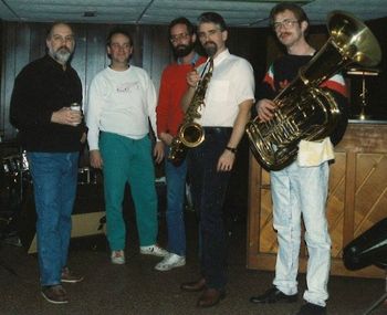 Hennessy Cognac Jazz Search - May 1989 (3): Tom Brown, Kurt Krahnke, Gary Haverkate, Steve Wood, Brad
