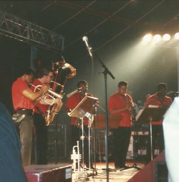 Kenn Cox Guerilla Jam Band - Moers, Germany - 1990 (20): Rayse Biggs, Brad, Phil Lasley, Philip Cox, Vincent Bowens
