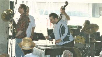 Blue Monday at Hart Plaza - July 1997 (10): Brad, Steve Wood (Partially Hidden), Rob Pipho, Ken Kellett, Ron Jackson
