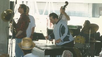 Blue Monday at Hart Plaza - Early 1990's (11): Brad, Steve Wood (Partially Hidden), Rob Pipho, Ken Kellett, Ron Jackson
