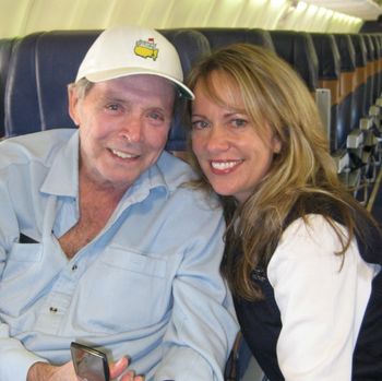 Me & the GREAT Mickey Gilley. He was showing me his new baby on his phone.  He is a big sweetheart and I'm so happy I got to meet him.
