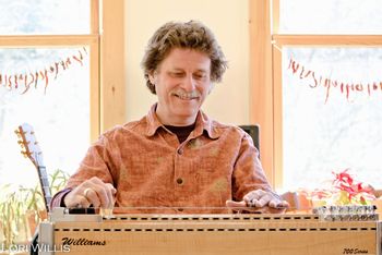 Barry playing pedal steel in his studio, April 3rd, 2012
