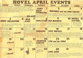 hovel calendar edmonton 1976
