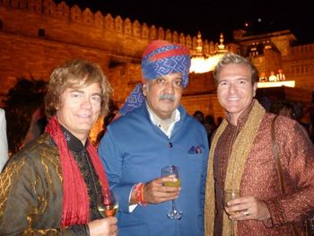 Randall MacDonald & Darcy Kaser with His Highness Gaj Singhiji II Maharaja of Jodhpur's private Dwiali party Octoer 26, 2011
