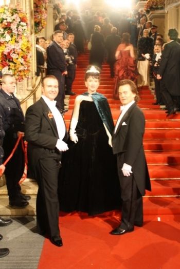 Randall MacDonald, Jennifer Kennedy & Darcy Kaser on the Red Carpet for the Opera Ball at the Vienna State Opera House February 16, 2012
