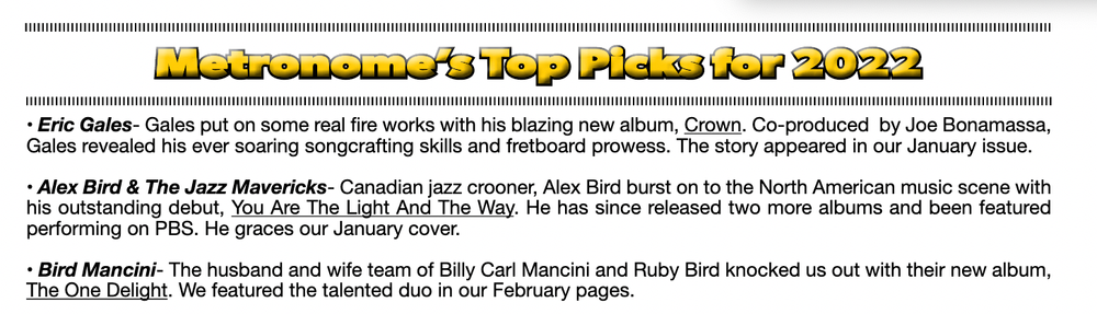 Metromone's Top Picks for 2022