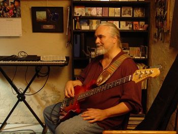 Rick Calcagni played fantastic bass (both 4 and 6 string) on "Tuning In/Tuning Out".

