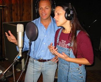 Mark singing with Kathy Fisher on his debut album

